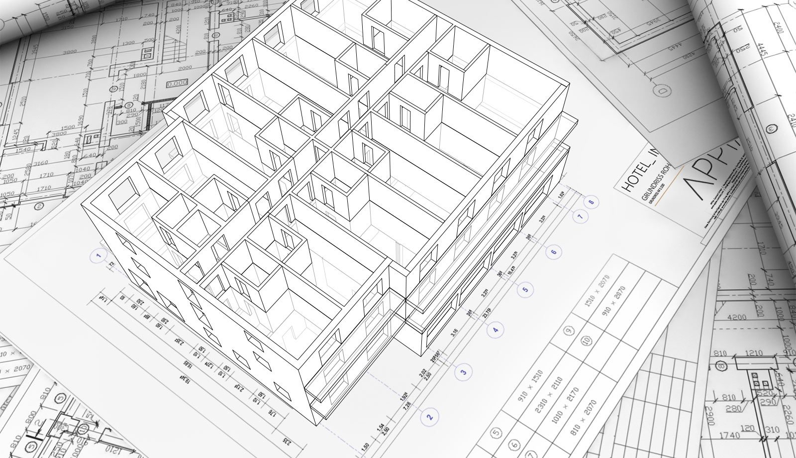 Plan 3D d’un projet hôtelier en phase de conception, accompagnement à l’ouverture d’hôtel par Hospitali-T